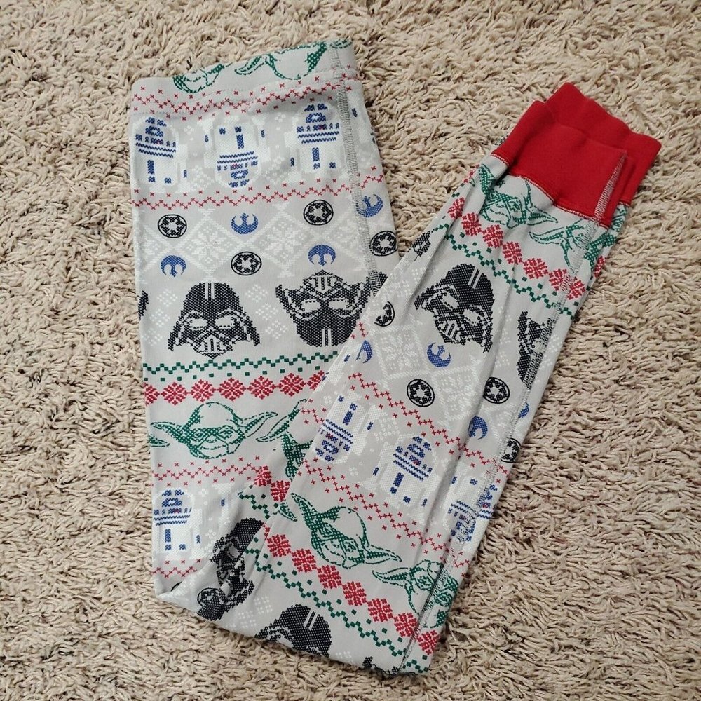 Hanna Andersson Boys Pajama Pants 140 US 10‎ Organic Cotton Christmas Star Wars